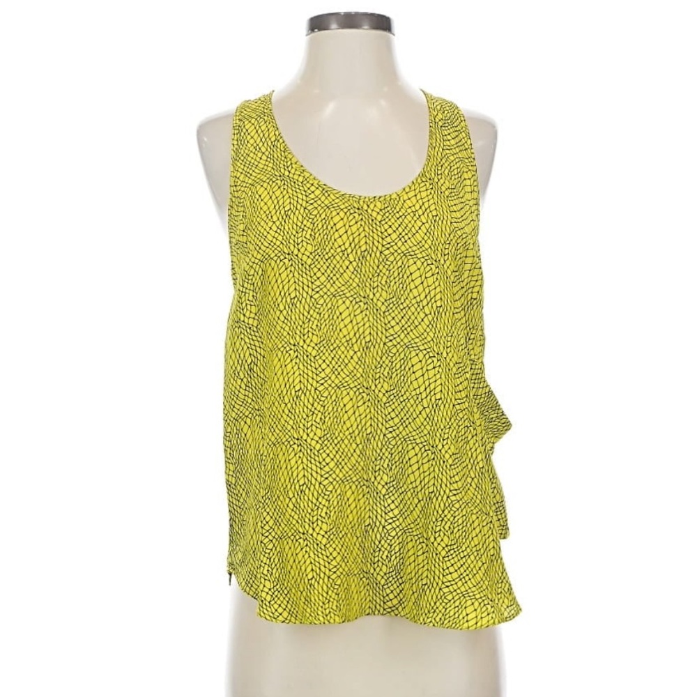 100% Silk Yellow Pattern Top